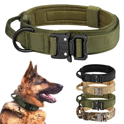 Tactical Nylon Dog Collar with Metal Buckle – Breathable & Durable for Medium and Large Dogs
