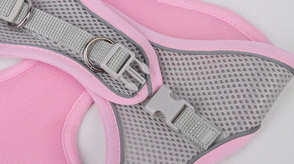 Reflective Dog Harness and Leash Set – Adjustable Vest for Small Dogs & Cats