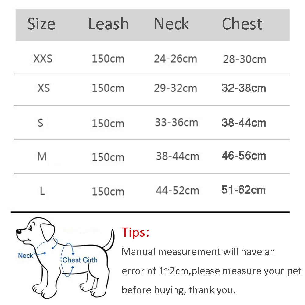Reflective Dog Harness and Leash Set – Adjustable Vest for Small Dogs & Cats