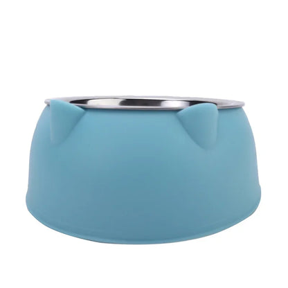 15° Tilted Stainless Steel Pet Bowl – Non-Slip Cat & Dog Feeder for Easy Feeding