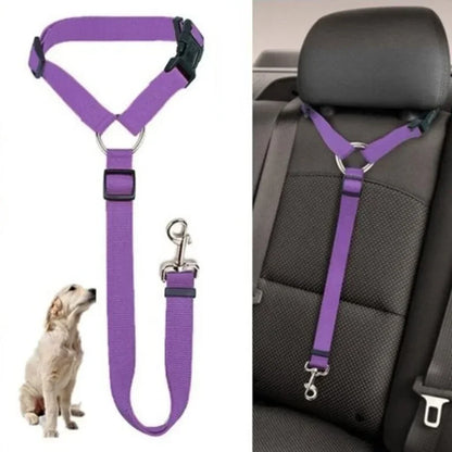Adjustable Pet Car Seat Belt & Harness – Durable Nylon Safety Leash for Dogs & Cats