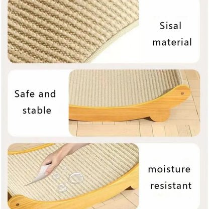 Wooden Cat Scratching Pad & Sleeping Bed - Durable Sisal Scratch Board for Cats & Kittens