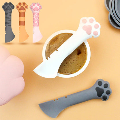 Multifunction Pet Food Scoop with Can Opener – Cat & Dog Feeding Spoon for Wet & Dry Food