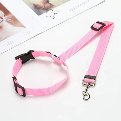 Adjustable Pet Car Seat Belt & Harness – Durable Nylon Safety Leash for Dogs & Cats