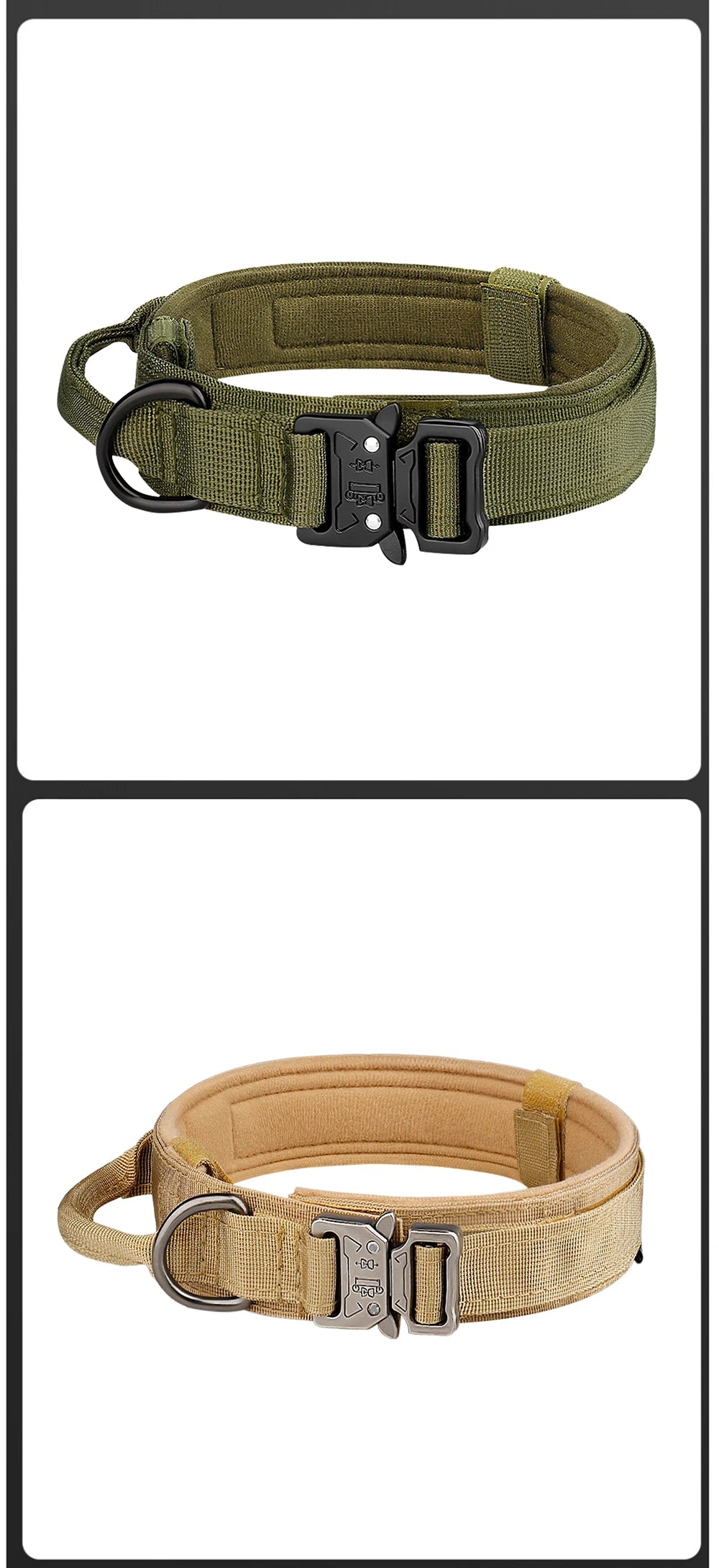 Tactical Nylon Dog Collar with Metal Buckle – Breathable & Durable for Medium and Large Dogs