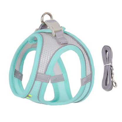 Reflective Dog Harness and Leash Set – Adjustable Vest for Small Dogs & Cats