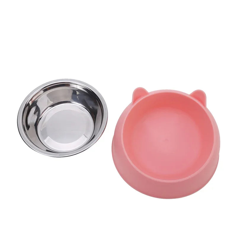15° Tilted Stainless Steel Pet Bowl – Non-Slip Cat & Dog Feeder for Easy Feeding