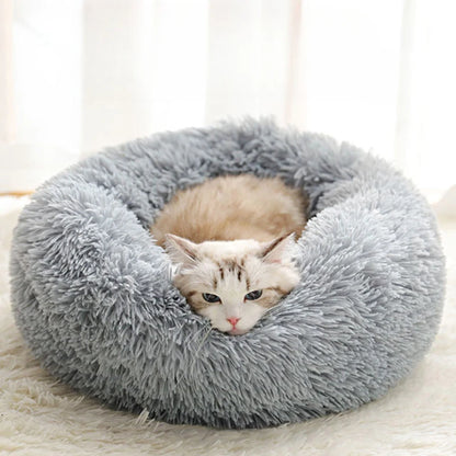 Cosy Plush Pet Bed - Washable, Detachable Round Nest for Cats & Small Dogs