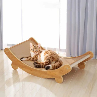 Wooden Cat Scratching Pad & Sleeping Bed - Durable Sisal Scratch Board for Cats & Kittens