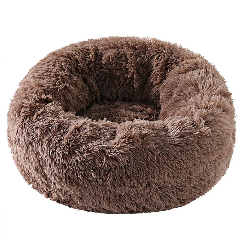 Cosy Plush Pet Bed - Washable, Detachable Round Nest for Cats & Small Dogs