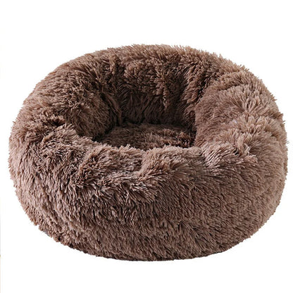 Cosy Plush Pet Bed - Washable, Detachable Round Nest for Cats & Small Dogs
