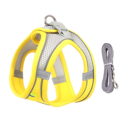 Reflective Dog Harness and Leash Set – Adjustable Vest for Small Dogs & Cats