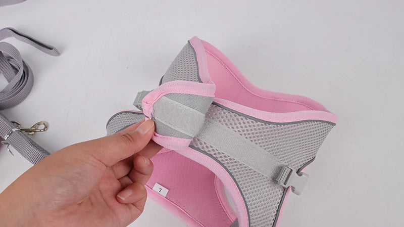 Reflective Dog Harness and Leash Set – Adjustable Vest for Small Dogs & Cats