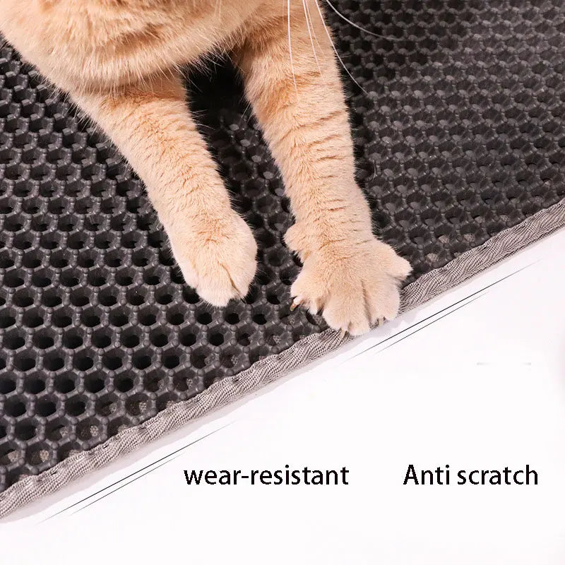 Waterproof Cat Litter Mat - Double Honeycomb Design for Easy Litter Trapping & Cleaning